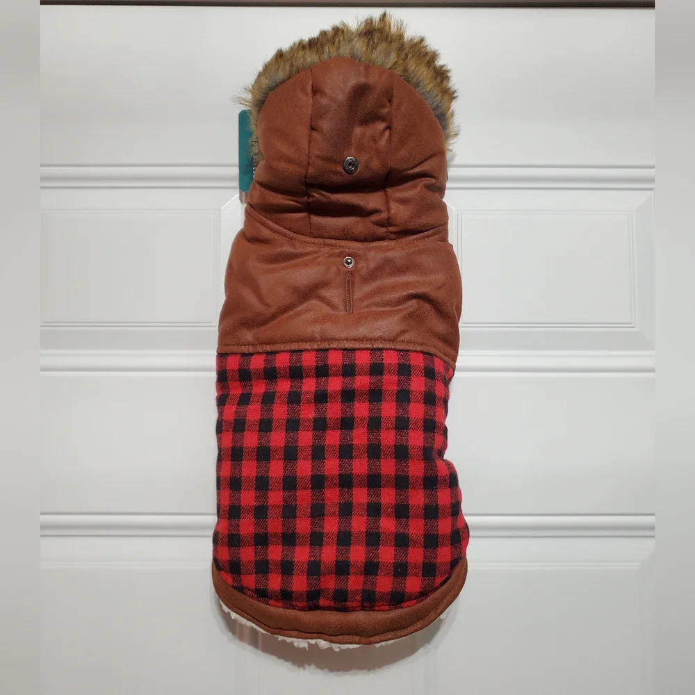 Plaid Dog Jacket, Reindeer & Duck Dog Toys bundle